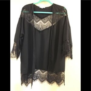 Umgee Lace Black Cardigan, M/L